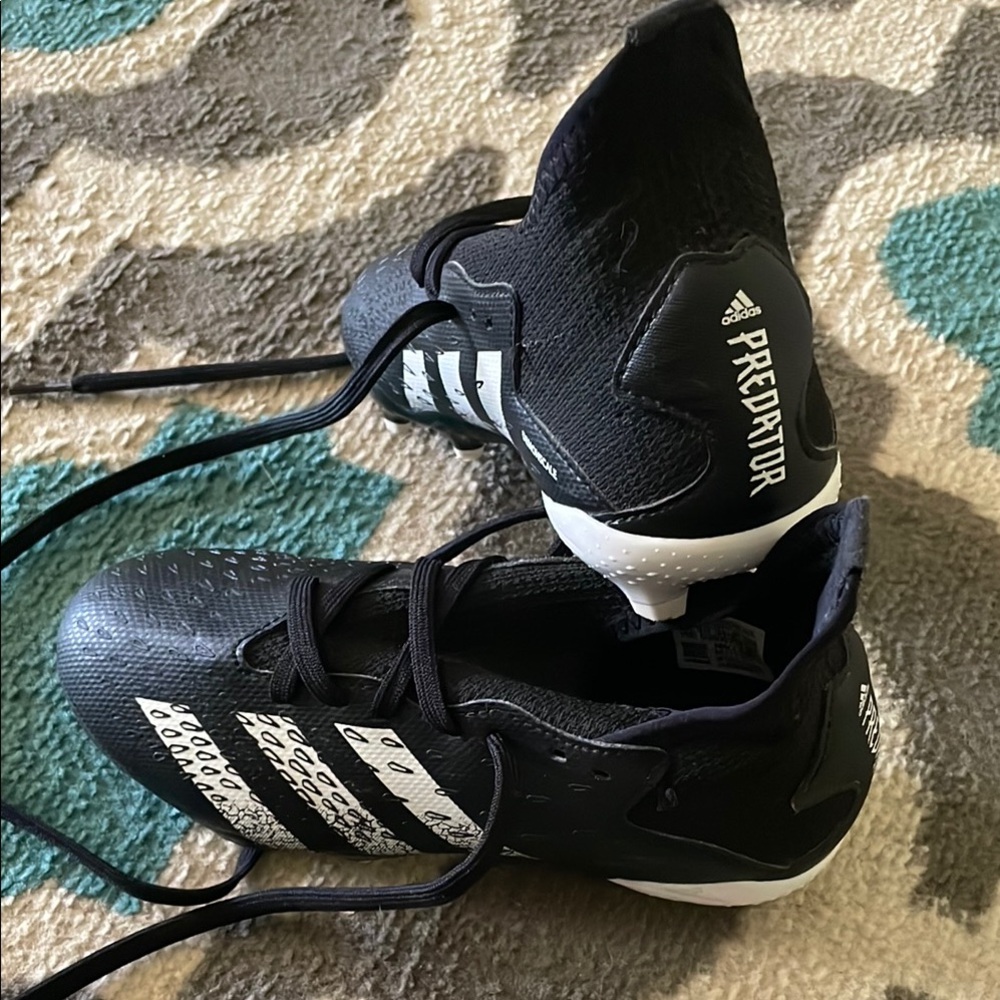 Adidas Predator Kids Soccer Shoes - Black and White